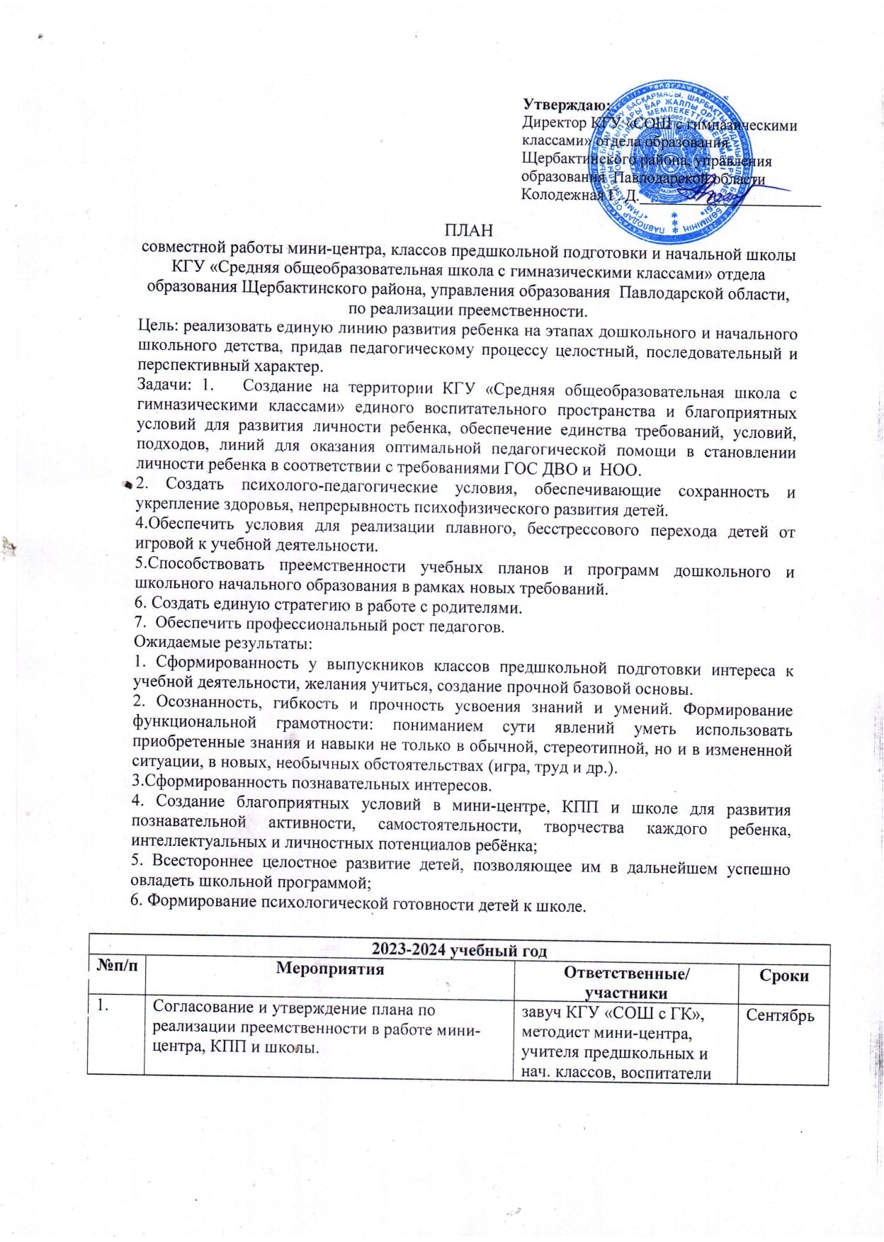 План совместной работы ДО и школы page 0001 min